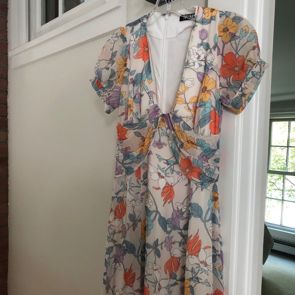 Sleeveless Waist Printed Elegant Dress